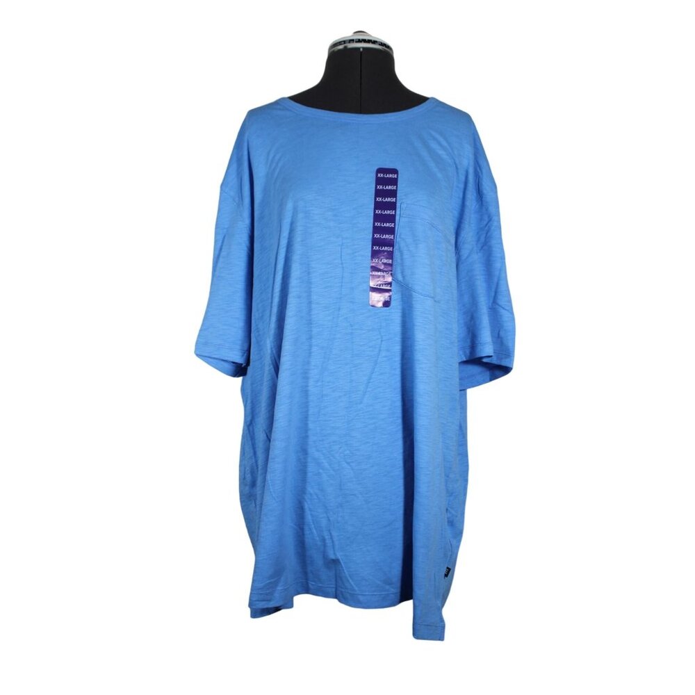 Gap men's light blue crew neck relaxed fit slub cotton pocket t-shirt XXL